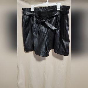 Paper Bag Leather Shorts